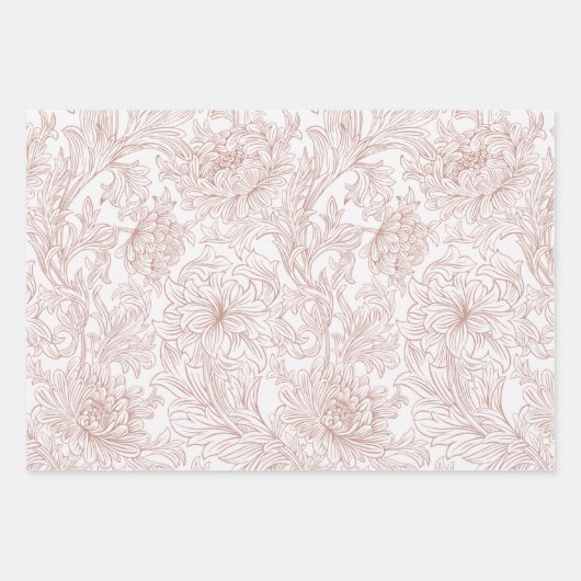 William Morris Chrysanthemum Pattern Wrapping Pape Geschenkpapier Set (Vorderseite)