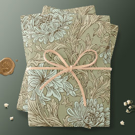 William Morris Chrysanthemum Pattern Wrapping Pape Geschenkpapier Set
