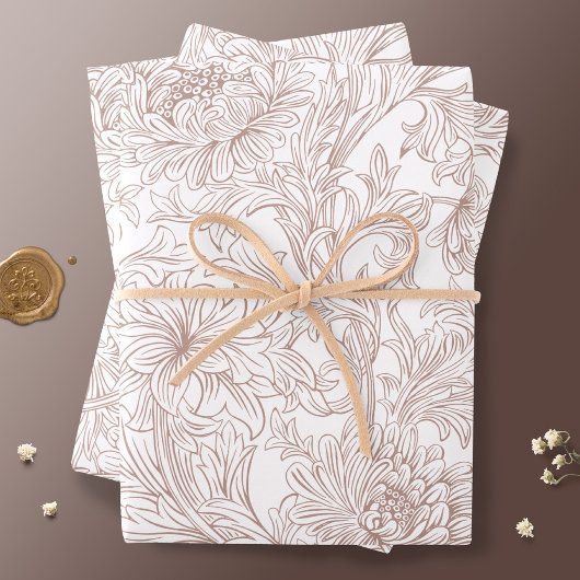 William Morris Chrysanthemum Pattern Wrapping Pape Geschenkpapier Set