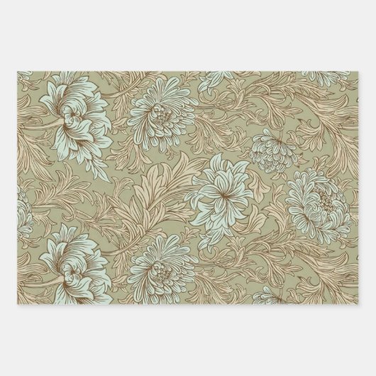 William Morris Chrysanthemum Pattern Wrapping Pape Geschenkpapier Set (Vorderseite 2)
