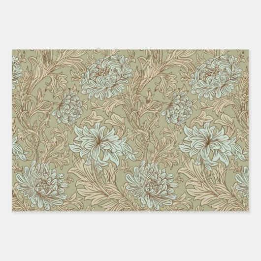 William Morris Chrysanthemum Pattern Wrapping Pape Geschenkpapier Set (Vorderseite)