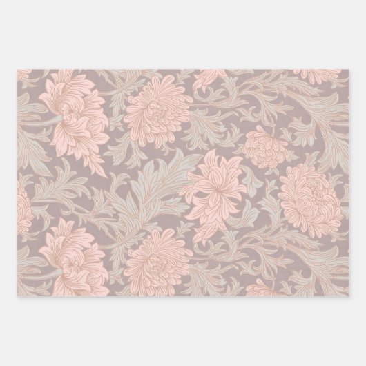 William Morris Chrysanthemum Pattern Wrapping Pape Geschenkpapier Set (Vorderseite 2)