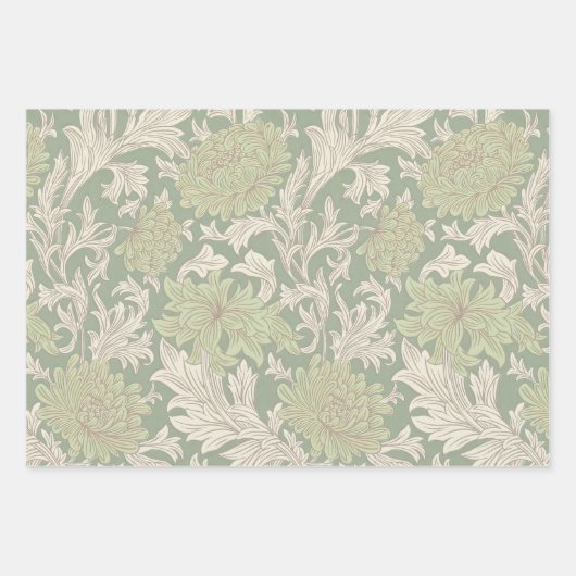 William Morris Chrysanthemum Pattern Wrapping Pape Geschenkpapier Set (Vorderseite)