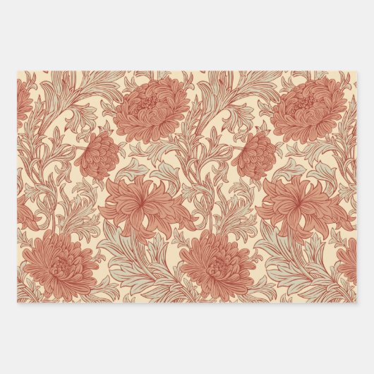 William Morris Chrysanthemum Pattern Wrapping Pape Geschenkpapier Set (Vorderseite 3)