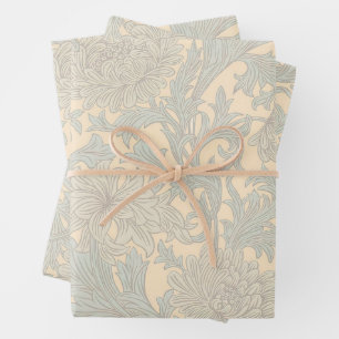 William Morris Chrysanthemum Pattern Wrapping Pape Geschenkpapier Set