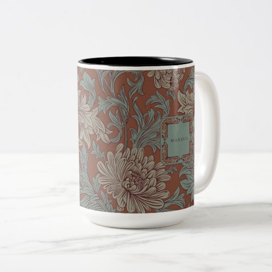 William Morris Chrysanthemum Pattern Zwei-Tone Cof Zweifarbige Tasse (VorderseiteRechts)