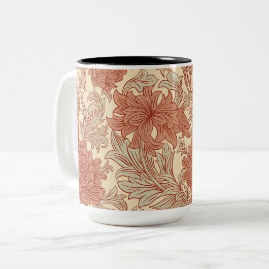 William Morris Chrysanthemum Pattern Zwei-Tone Cof Zweifarbige Tasse (Vorderseite Links)