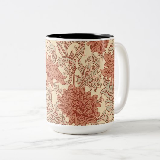 William Morris Chrysanthemum Pattern Zwei-Tone Cof Zweifarbige Tasse (VorderseiteRechts)