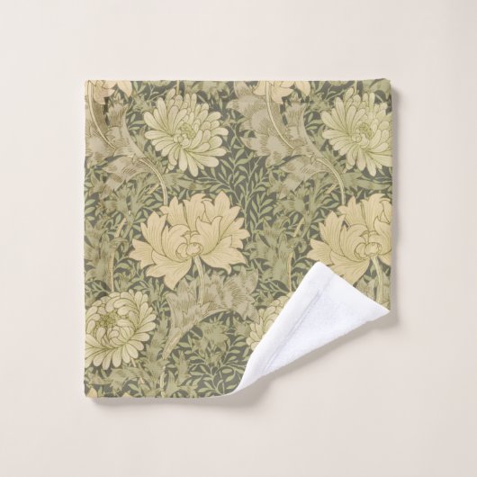 William Morris Chrysanthemum Sage Blume Badhandtuch Set (Waschlappen)