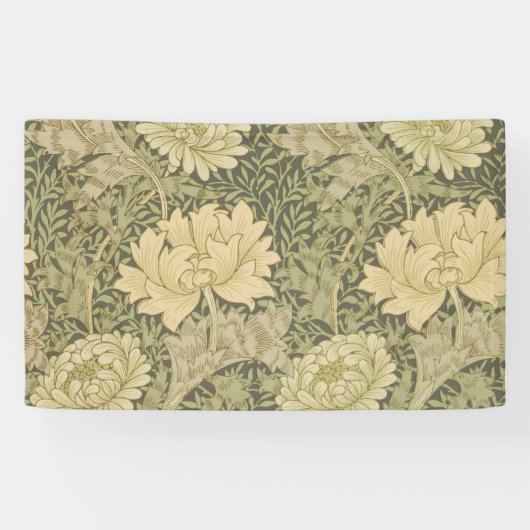 William Morris Chrysanthemum Sage Blume Banner (Horizontal)