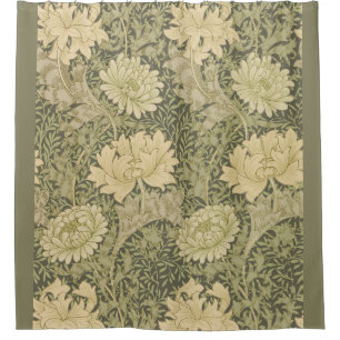 William Morris Chrysanthemum Sage Blume Duschvorhang