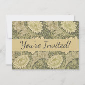 William Morris Chrysanthemum Sage Blume Einladung (Vorderseite)