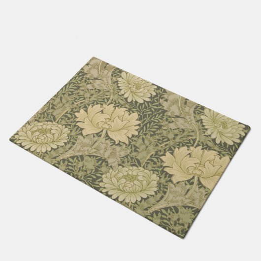 William Morris Chrysanthemum Sage Blume Fußmatte (Schrägansicht)