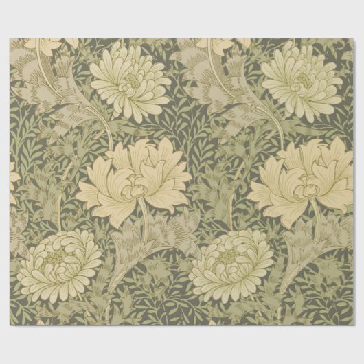 William Morris Chrysanthemum Sage Blume Geschenkpapier (Flach)