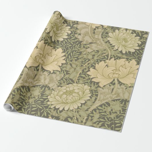 William Morris Chrysanthemum Sage Blume Geschenkpapier (Ungerollt)