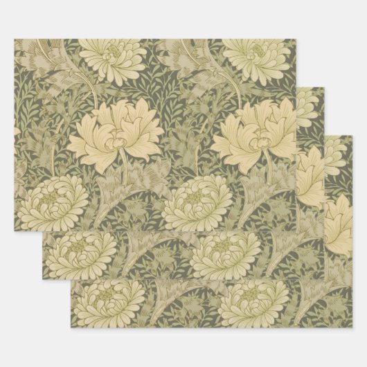 William Morris Chrysanthemum Sage Blume Geschenkpapier Set (Set)