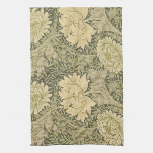 William Morris Chrysanthemum Sage Blume Geschirrtuch (Vertikal)