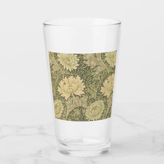 William Morris Chrysanthemum Sage Blume Glas (Vorderseite)