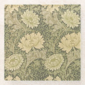 William Morris Chrysanthemum Sage Blume Glasuntersetzer (Vorderseite)