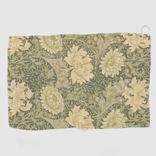 William Morris Chrysanthemum Sage Blume Golfhandtuch (Horizontal)