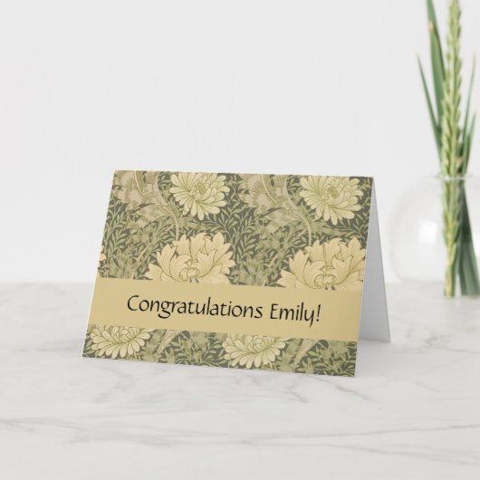 William Morris Chrysanthemum Sage Blume Karte (Vorderseite)