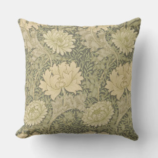 William Morris Chrysanthemum Sage Blume Kissen