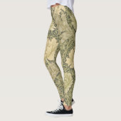 William Morris Chrysanthemum Sage Blume Leggings (Links)