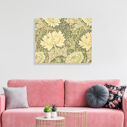 William Morris Chrysanthemum Sage Blume Leinwanddruck (Insitu (Wohnzimmer))