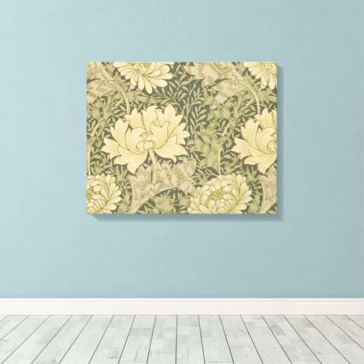 William Morris Chrysanthemum Sage Blume Leinwanddruck (Insitu (Holzboden))
