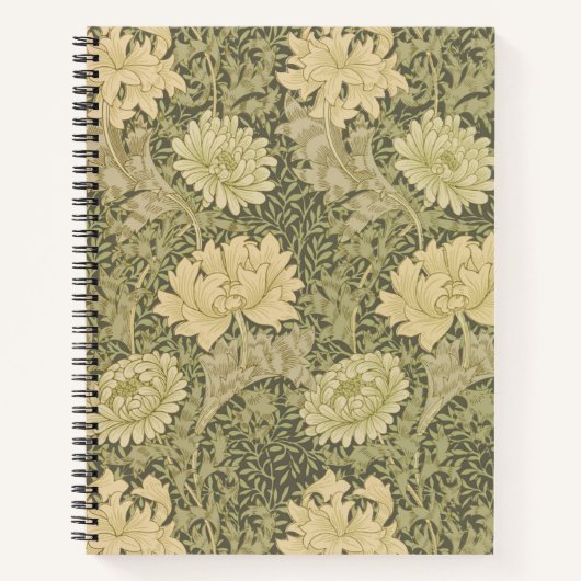 William Morris Chrysanthemum Sage Blume Notizblock (Vorderseite)