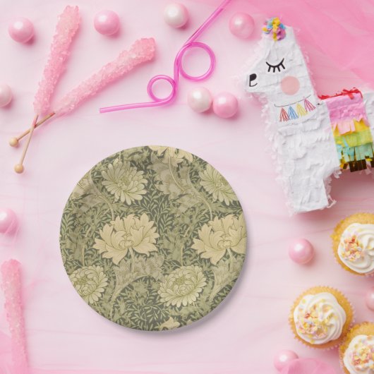 William Morris Chrysanthemum Sage Blume Pappteller (Party)