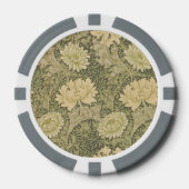 William Morris Chrysanthemum Sage Blume Pokerchips (Vorderseite)