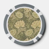 William Morris Chrysanthemum Sage Blume Pokerchips (Rückseite)