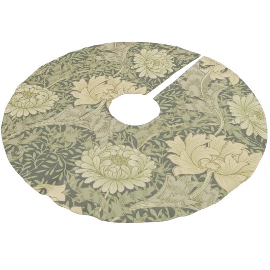 William Morris Chrysanthemum Sage Blume Polyester Weihnachtsbaumdecke (Schrägansicht)