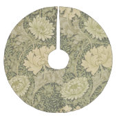 William Morris Chrysanthemum Sage Blume Polyester Weihnachtsbaumdecke (Vorderseite)