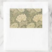 William Morris Chrysanthemum Sage Blume Rechteckiger Aufkleber (Tasche)