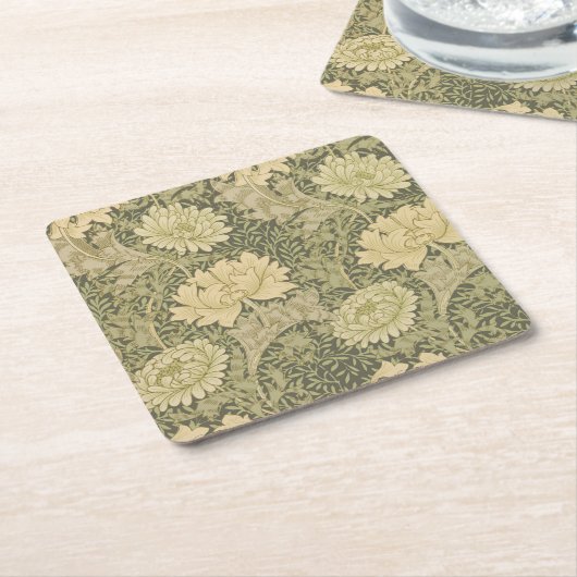 William Morris Chrysanthemum Sage Blume Rechteckiger Pappuntersetzer (angewinkelt)