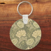 William Morris Chrysanthemum Sage Blume Schlüsselanhänger (Vorderseite)