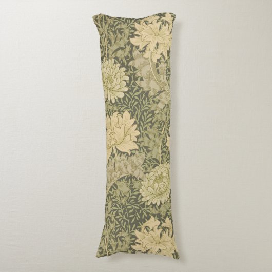 William Morris Chrysanthemum Sage Blume Seitenschläferkissen (Vorderseite Vertikal)