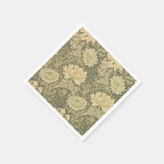 William Morris Chrysanthemum Sage Blume Serviette (Ecke)