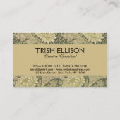 William Morris Chrysanthemum Sage Blume Visitenkarte (Rückseite)