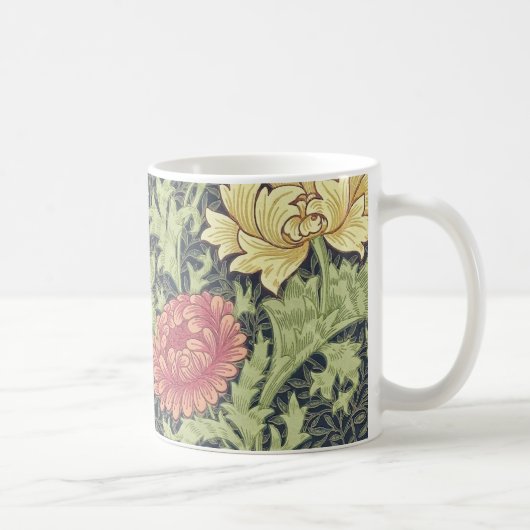 William Morris Chrysanthemum Vintage Blumenart Kaffeetasse (Rechts)