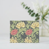 William Morris Chrysanthemum Vintage Blumenart Postkarte (Stehend Vorderseite)