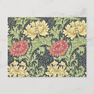 William Morris Chrysanthemum Vintage Blumenart Postkarte