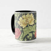 William Morris Chrysanthemum Vintage Blumenart Tasse (Vorderseite Links)