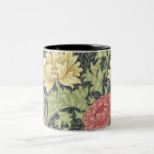 William Morris Chrysanthemum Vintage Blumenart Zweifarbige Tasse (Mittel)
