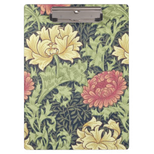 William Morris Chrysanthemum Vintage Blumenkunst Klemmbrett
