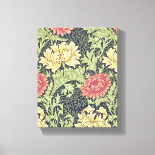 William Morris Chrysanthemum Vintage-Blumenkunst Leinwanddruck