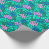 William Morris Chrysanthemums, Aqua and Violet Geschenkpapier (Ecke)