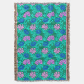 William Morris Chrysanthemums, Aqua und Violet Decke (Vorderseite Vertikal)